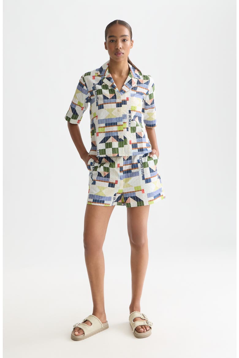 Patchwork Print Embroidered Shorts, Alternate, color, PATCHWORK INFINITY