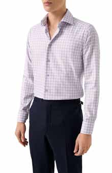 Eton Contemporary Fit Gingham Check Cotton Dobby Dress Shirt