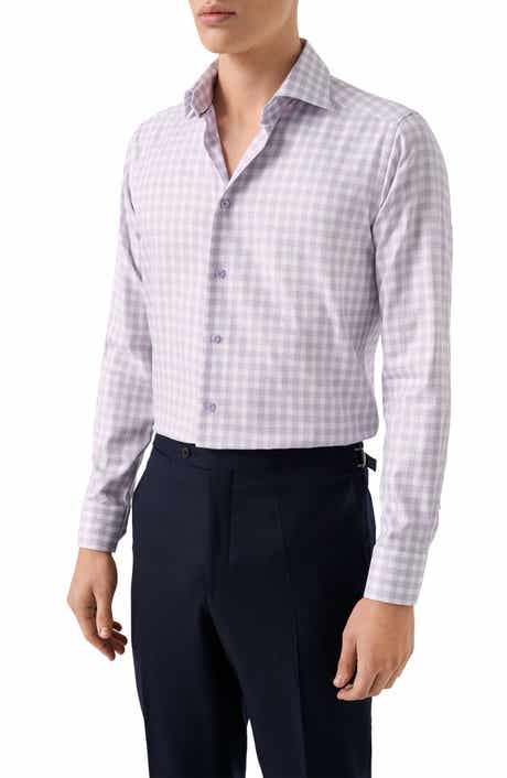 Eton Contemporary Fit Gingham Check Cotton Dobby Dress Shirt