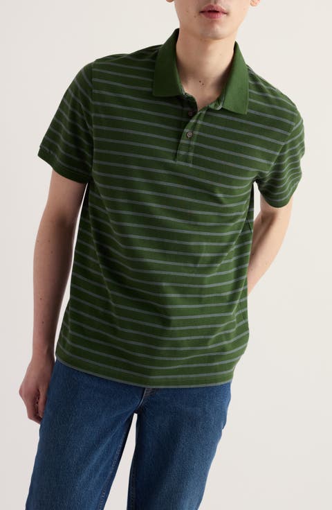 Balefire Striped Organic Cotton Polo