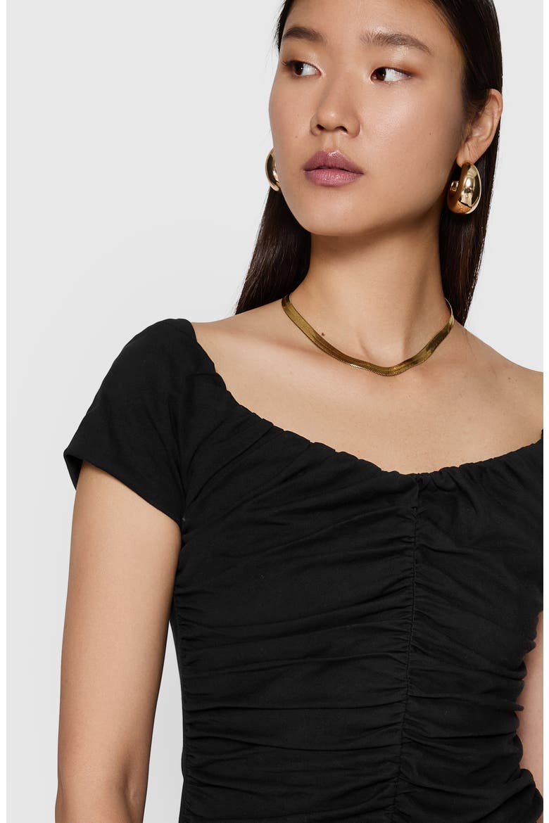Devin Sweetheart Neck Top, Alternate, color, TRUE BLACK