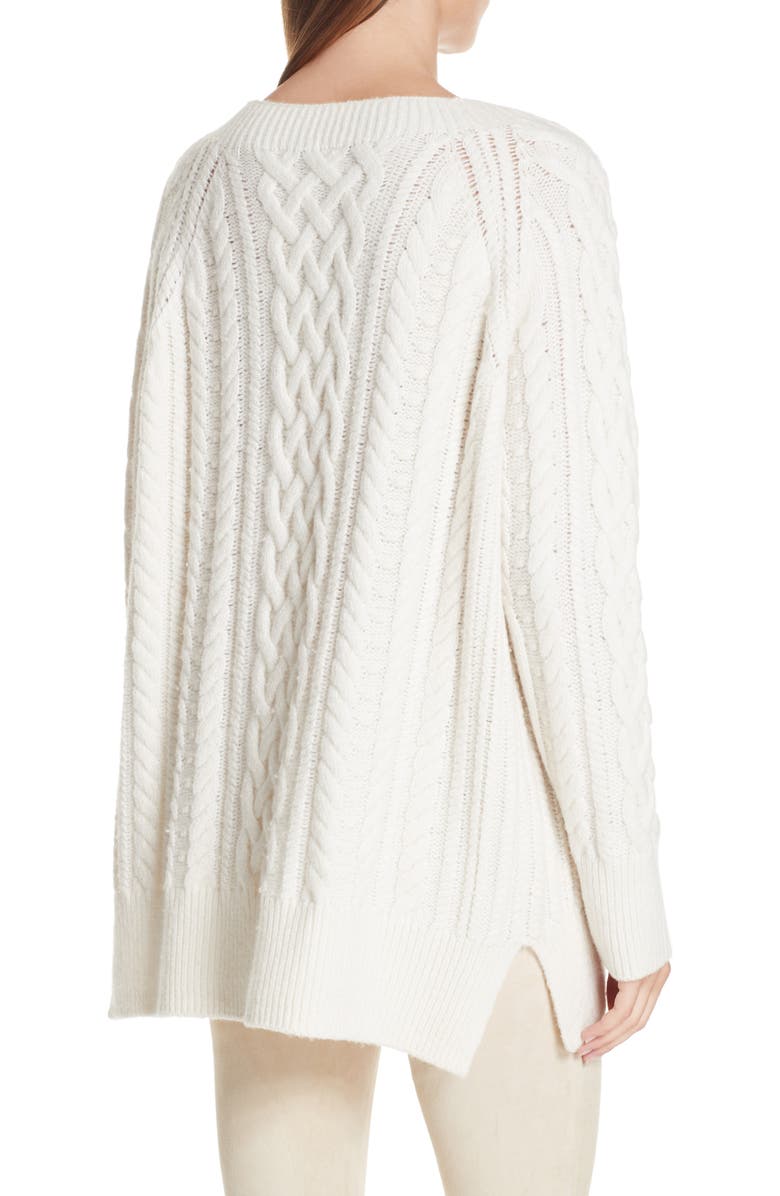 Vince Cable Stitch Tunic Sweater, Alternate, color, Off White