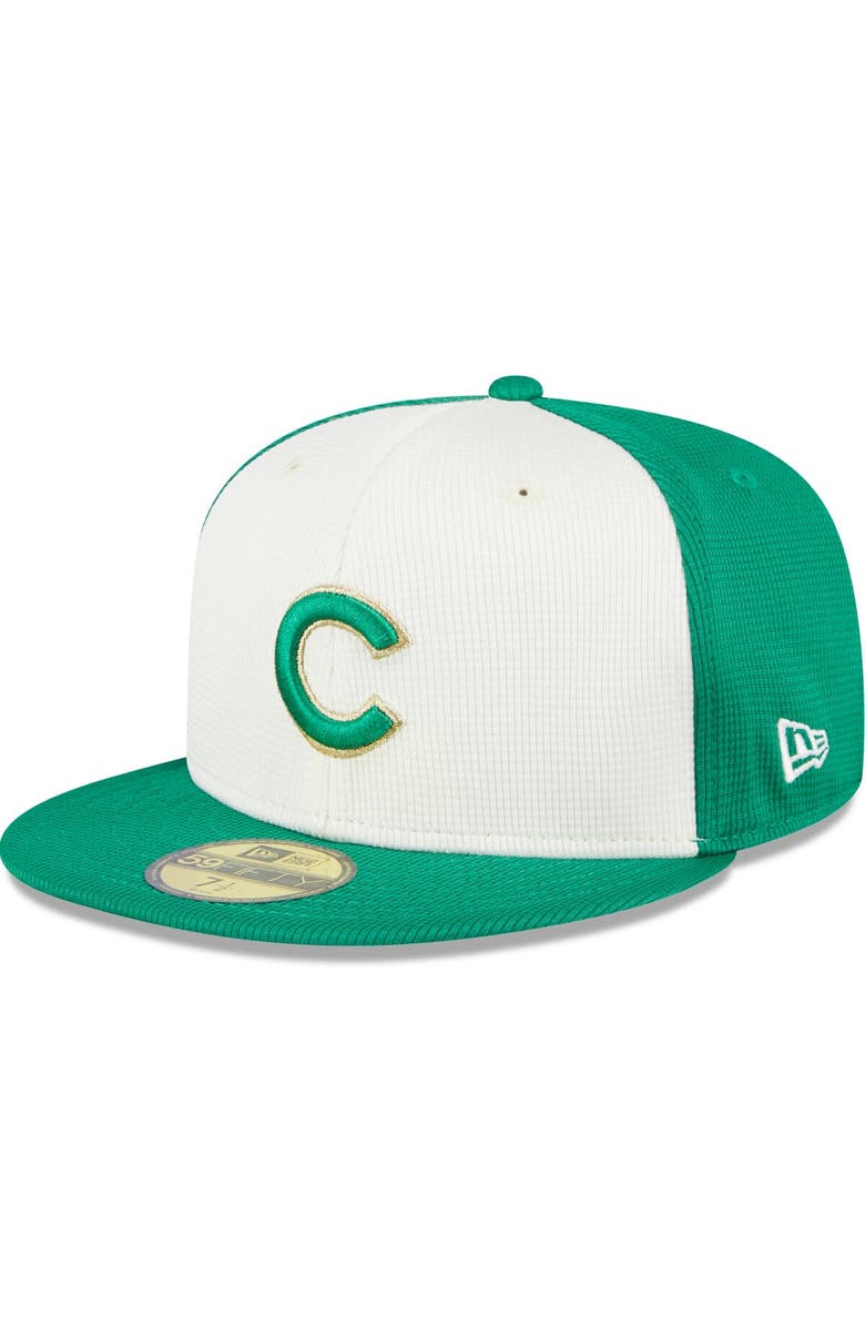 New Era Men's New Era White/Green Chicago Cubs 2024 St. Patrick's Day 59FIFTY Fitted Hat, Alternate, color, 