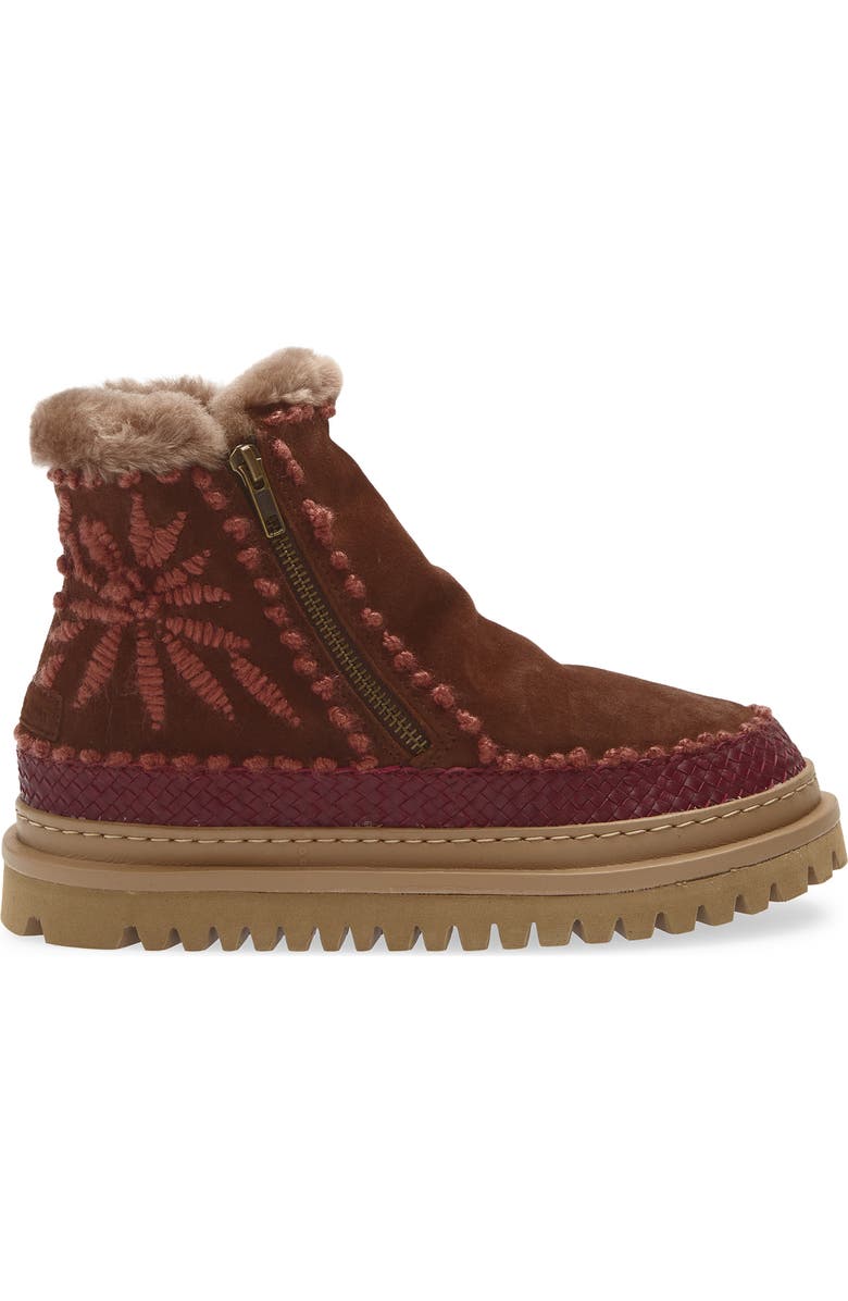 Laidback London Setsu 4.0 Genuine Shearling Lined Ankle Boot, Alternate, color, Chocolate Suede / Rosso