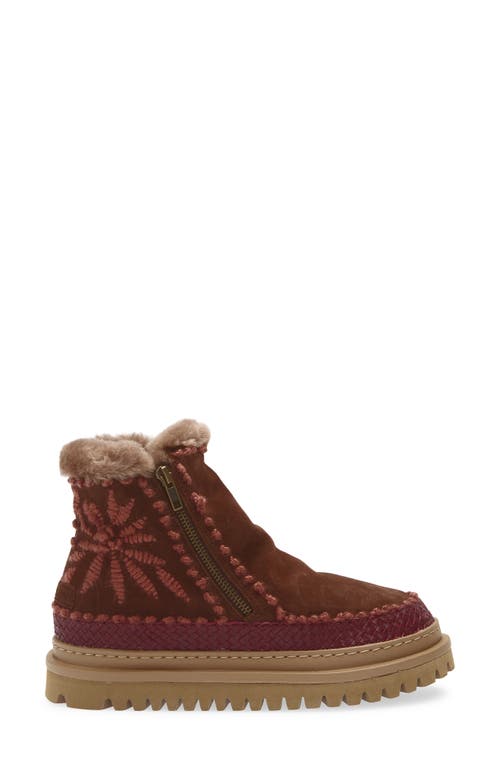 Laidback London Setsu 4.0 Genuine Shearling Lined Ankle Boot In Burgundy