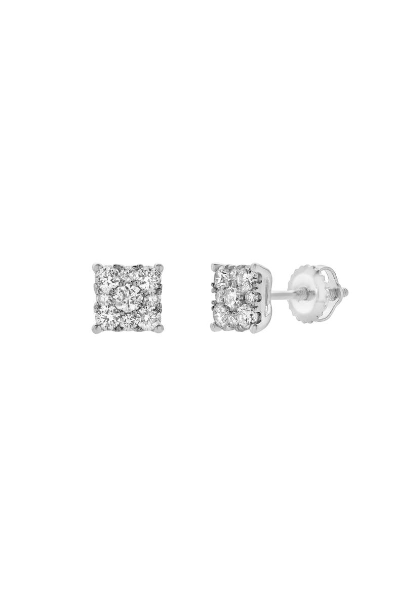 Nova 14K White Gold Cluster Lab Grown Diamond Unisex Earrings - 0.5 Cts, Alternate, color, 14K White Gold