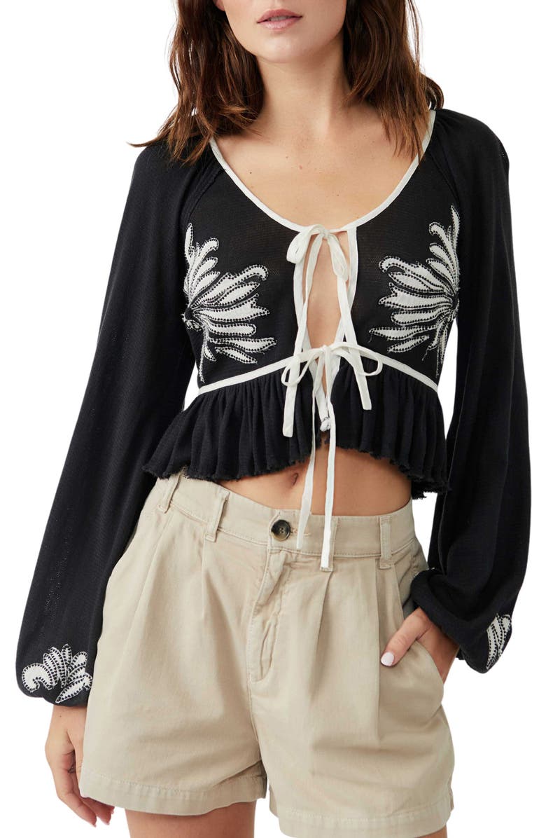 Free People Lookout Tie Front Front Top, Main, color, 