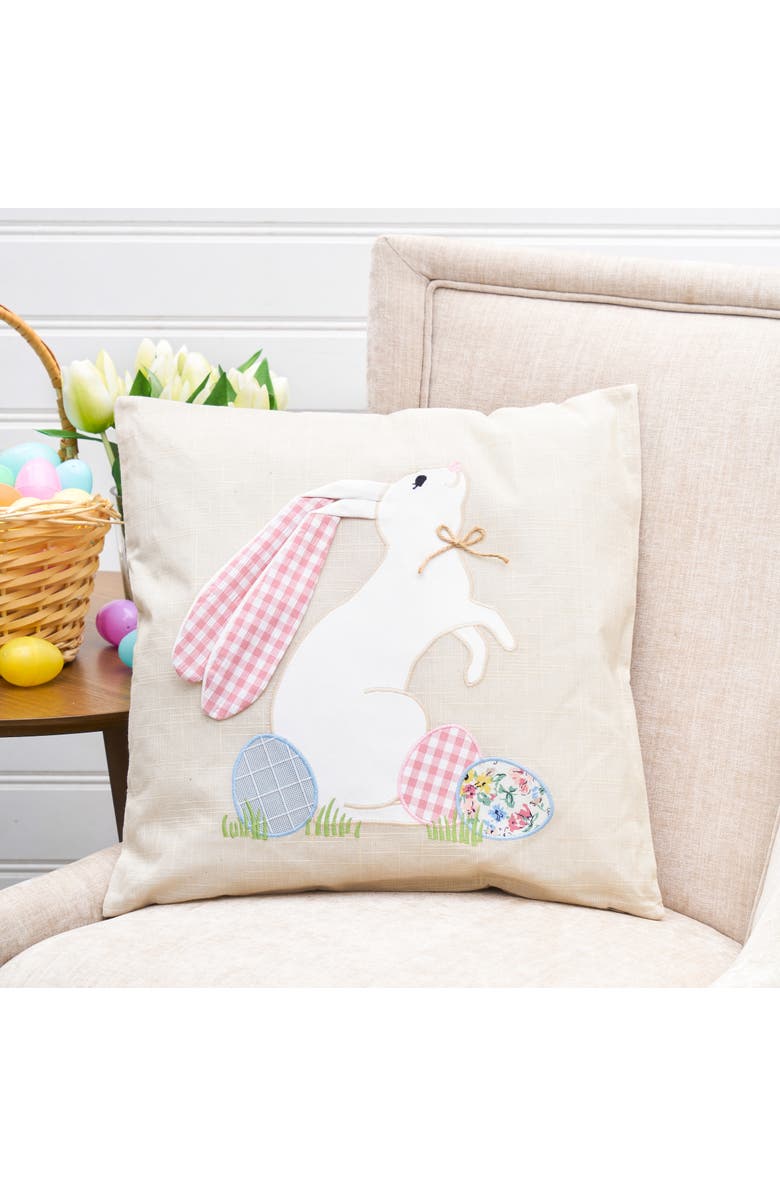 C&F Home Easter Bunny Eggs Accent Throw Pillow 18" x 18", Alternate, color, Brown