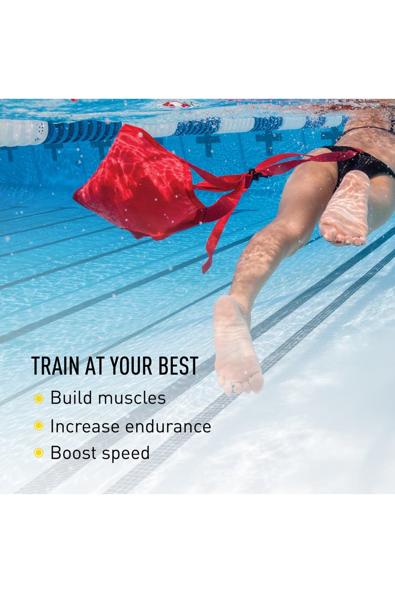 Swim Parachute for Resistance Training Builds Strength Endurance Adjustable Belt, Alternate, color, Red