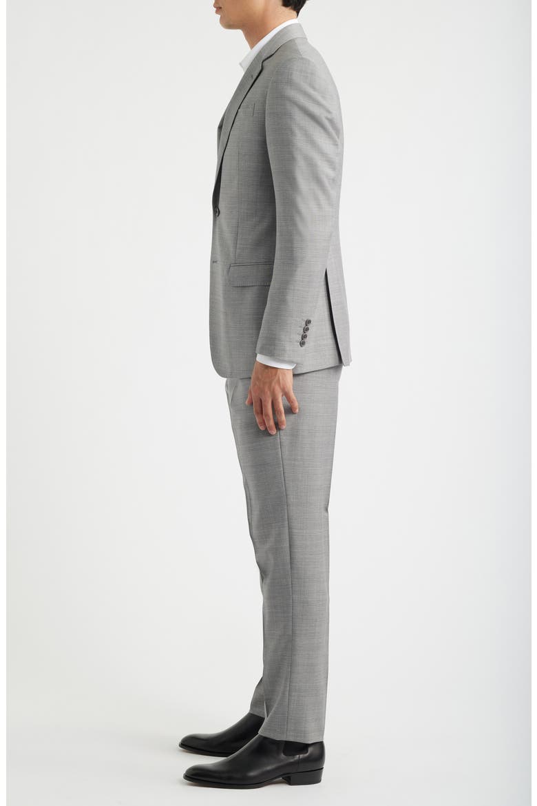Light Grey Melange Virgin Wool Suit, Alternate, color, SOLID LIGHT/ PASTEL GREY