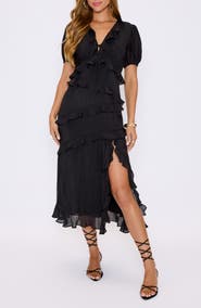 VICI Collection Noir Nights Ruffle Dress