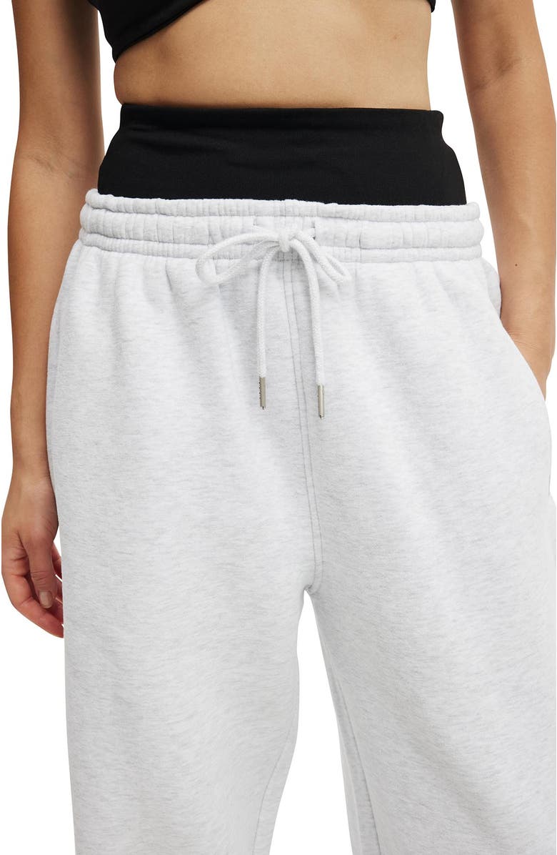 COTTON ON BODY Women
s Active Plush Essential Barrel Sweatpant, Alternate, color, Cloudy Grey Marle