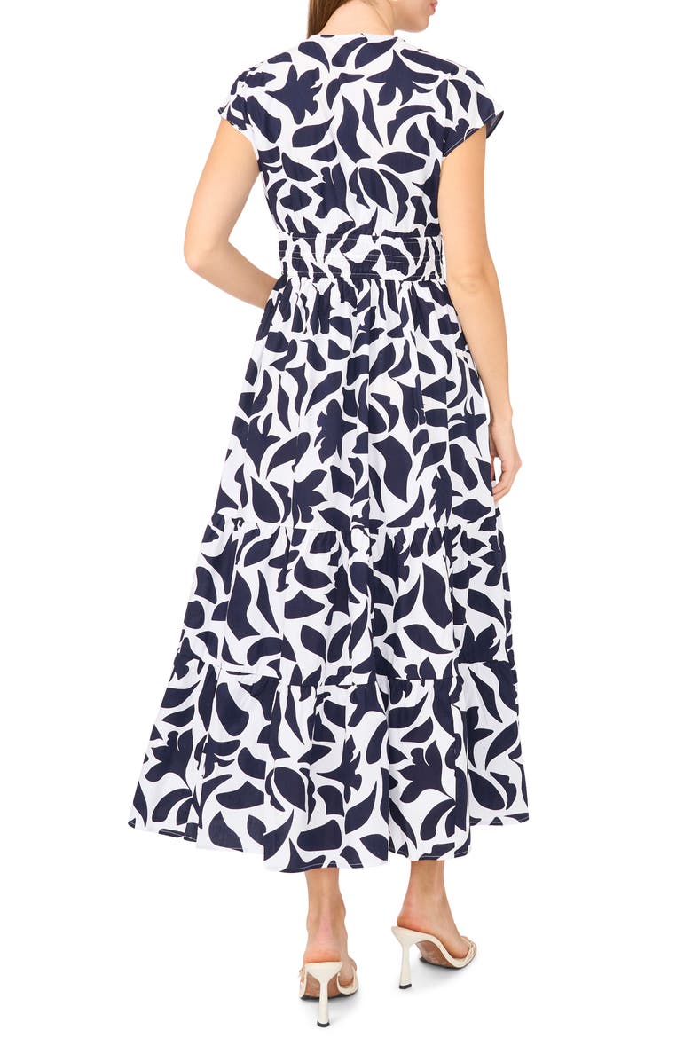 V-Neck Cotton Midi Dress, Alternate, color, CLASSIC NAVY