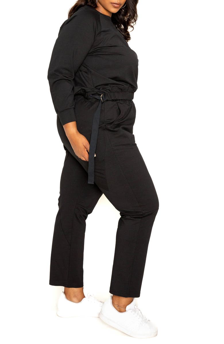BUXOM COUTURE Long Sleeve Top & D-Ring Buckle Pants Set, Alternate, color,