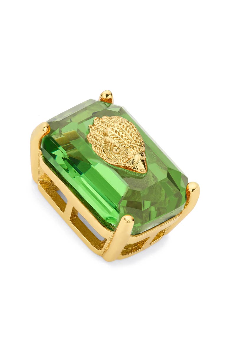 Kurt Geiger London Eagle's Head Emerald Cut Crystal Stud Earrings, Alternate, color, Light Green