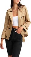 Belle & Bloom Cool Nights Cropped Trench Coat