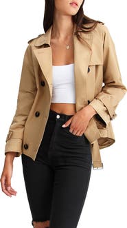 Belle & Bloom Cool Nights Cropped Trench Coat