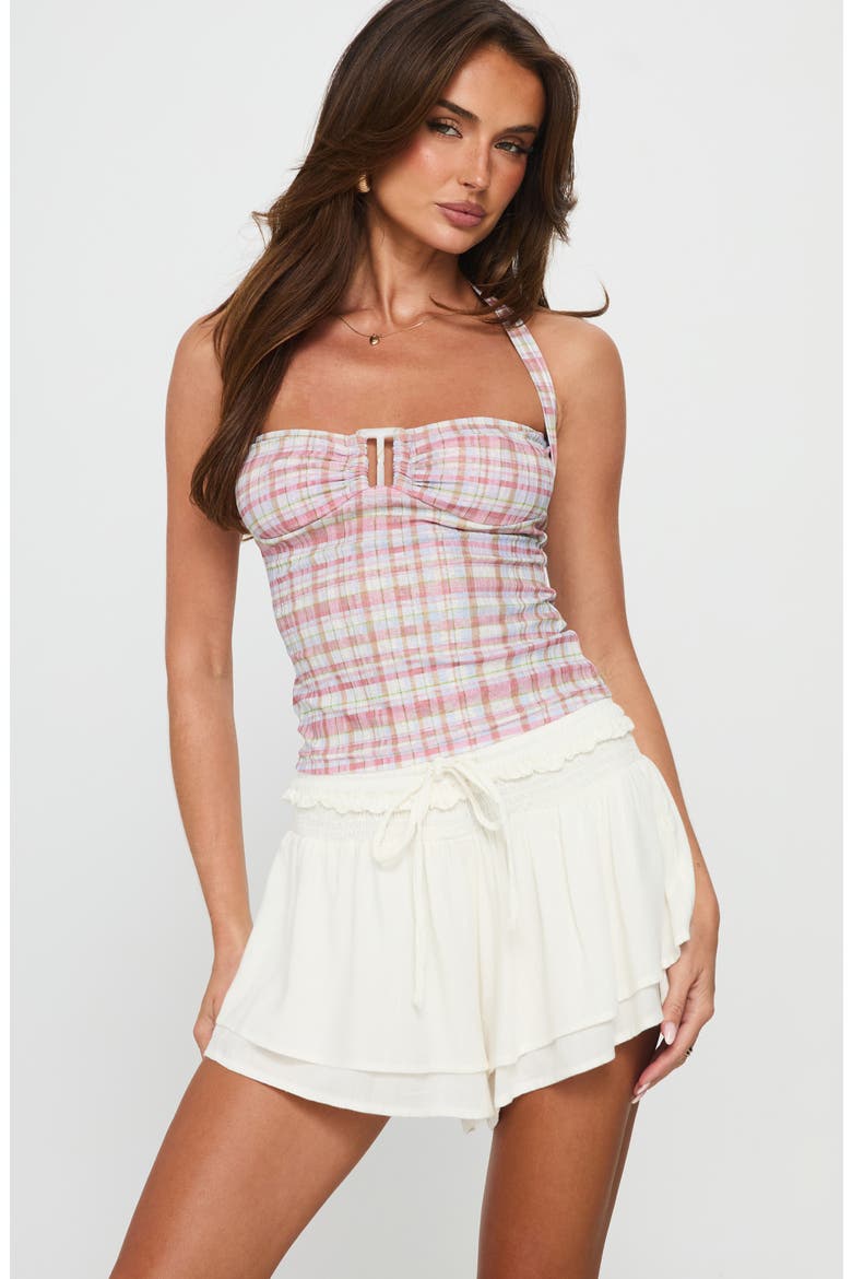 Poppylane Frill Tiered Drawstring Shorts, Alternate, color, WHITE