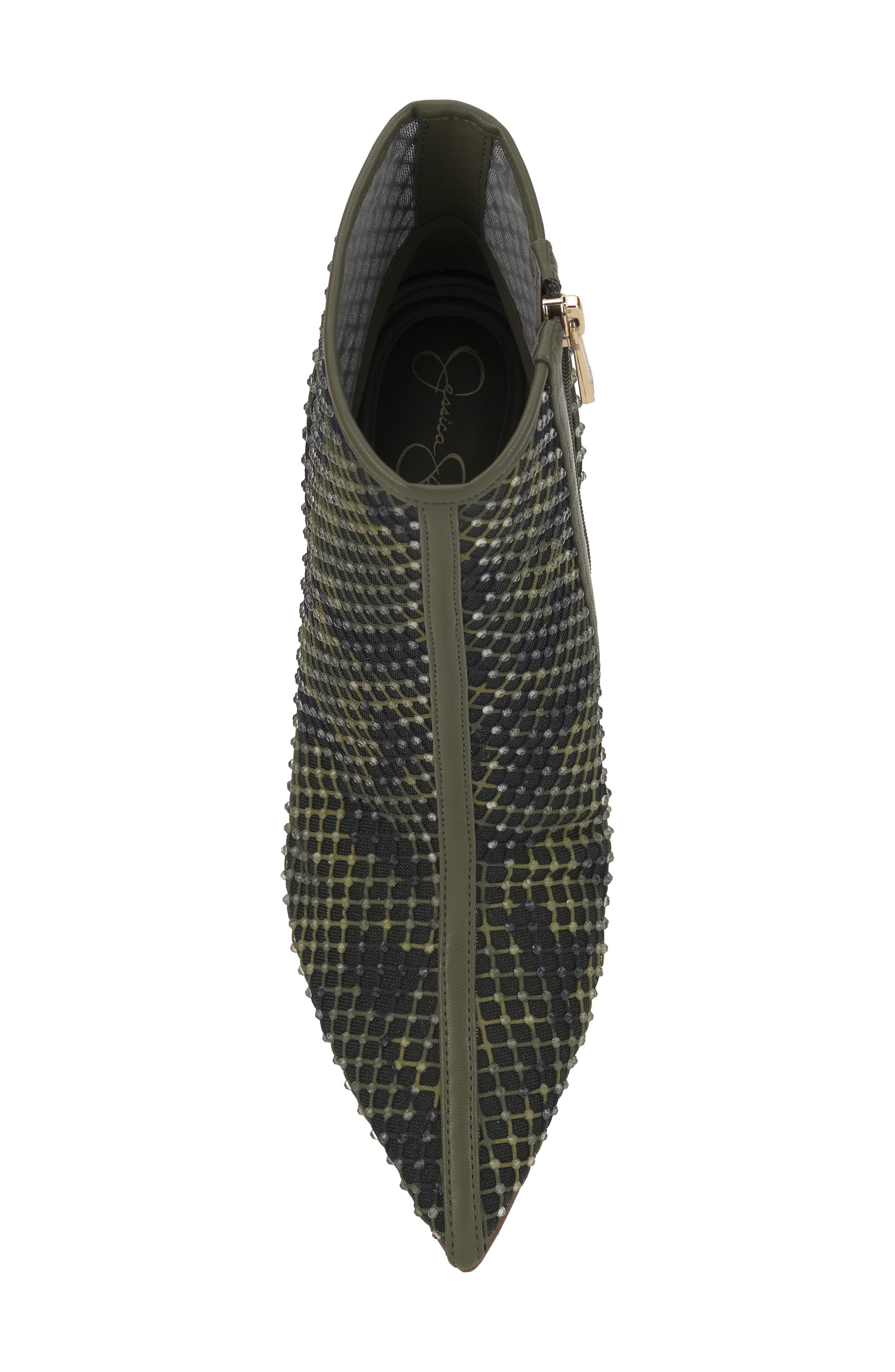 Jessica Simpson Pazra Studded Bootie, Alternate, color, Deep Moss Multi