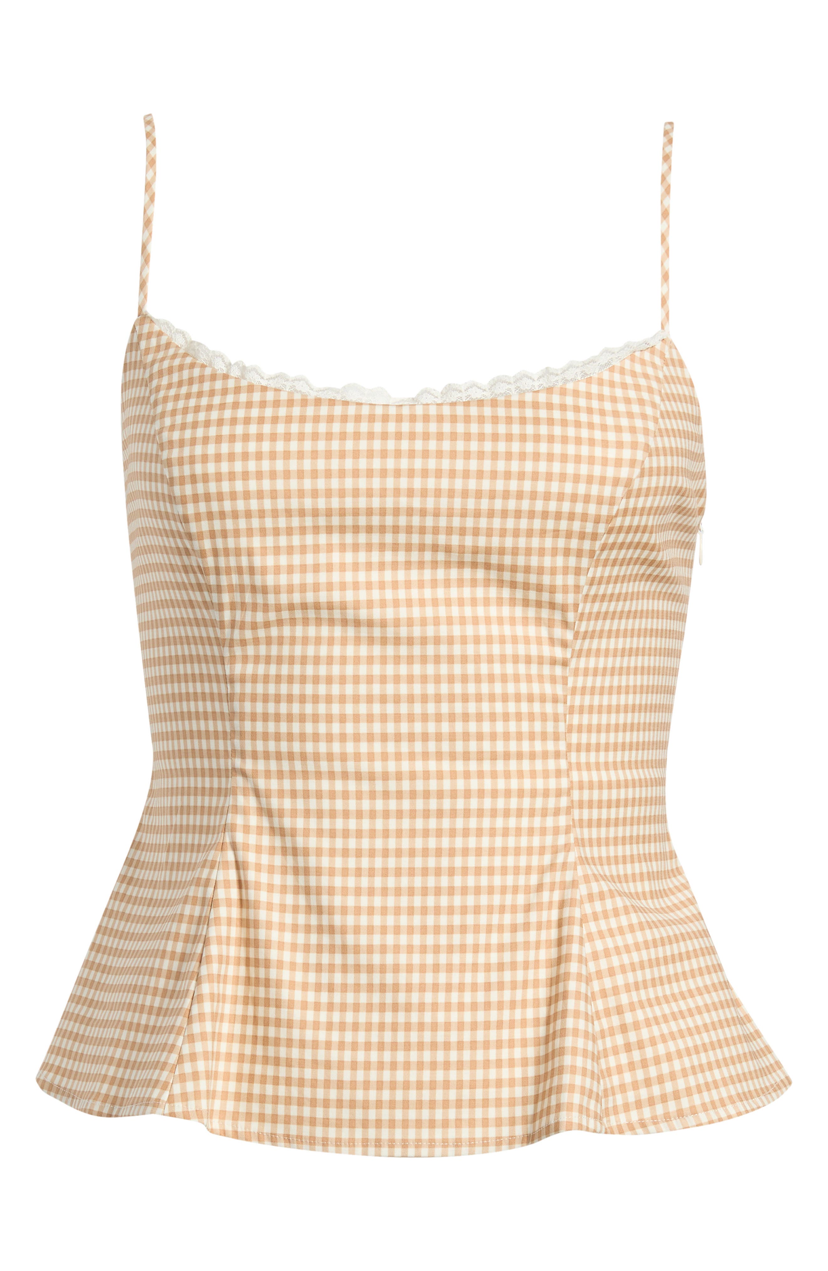 Reformation Genevieve Gingham Peplum Top (Women) | Nordstrom
