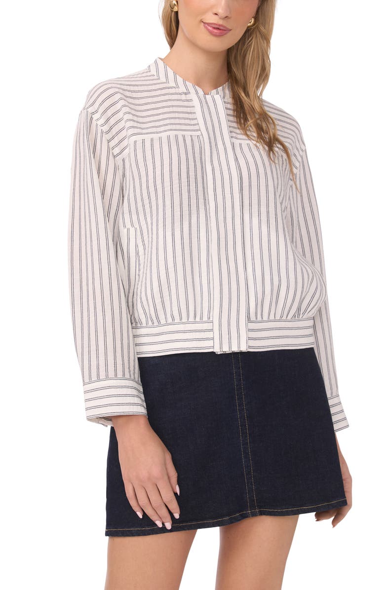 Vince Camuto Crop Bomber Jacket, Main, color, Ultra White