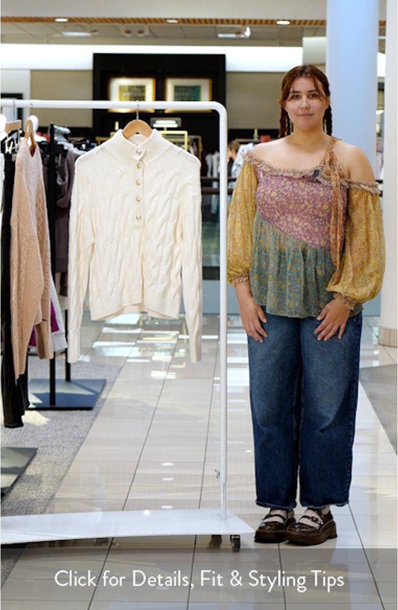 x @cellajaneblog Cable Half Placket Sweater, sales video thumbnail