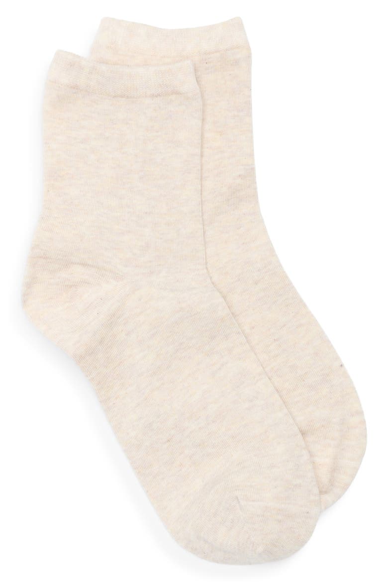 Everyday Low Flat Knit Crew Socks, Alternate, color, OATMEAL HEATHER