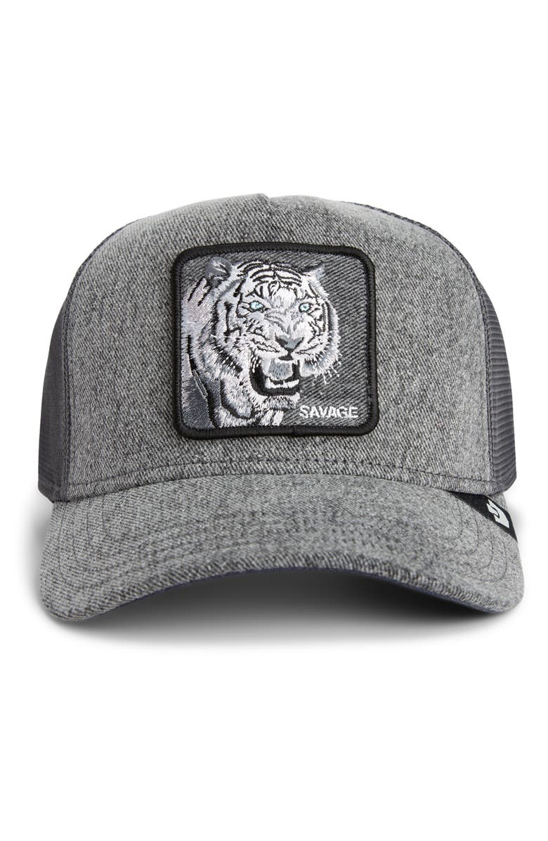 Goorin Bros. Savage Denim Snapback Trucker Hat, Alternate, color, Gray Denim