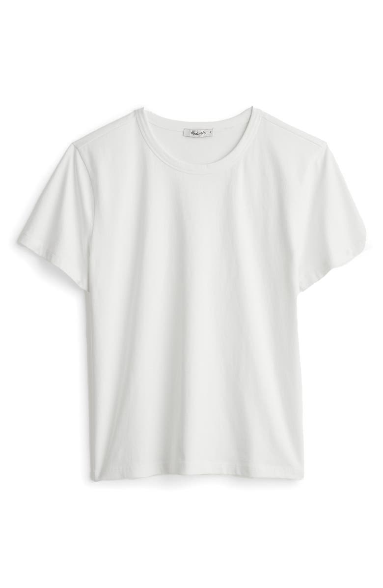 Madewell Perfect Crewneck T-Shirt, Alternate, color, Eyelet White