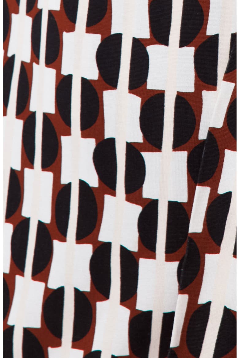 New Jeanne Two Geometric Print Silk Wrap Dress, Alternate, color, MAYPOLE BLK
