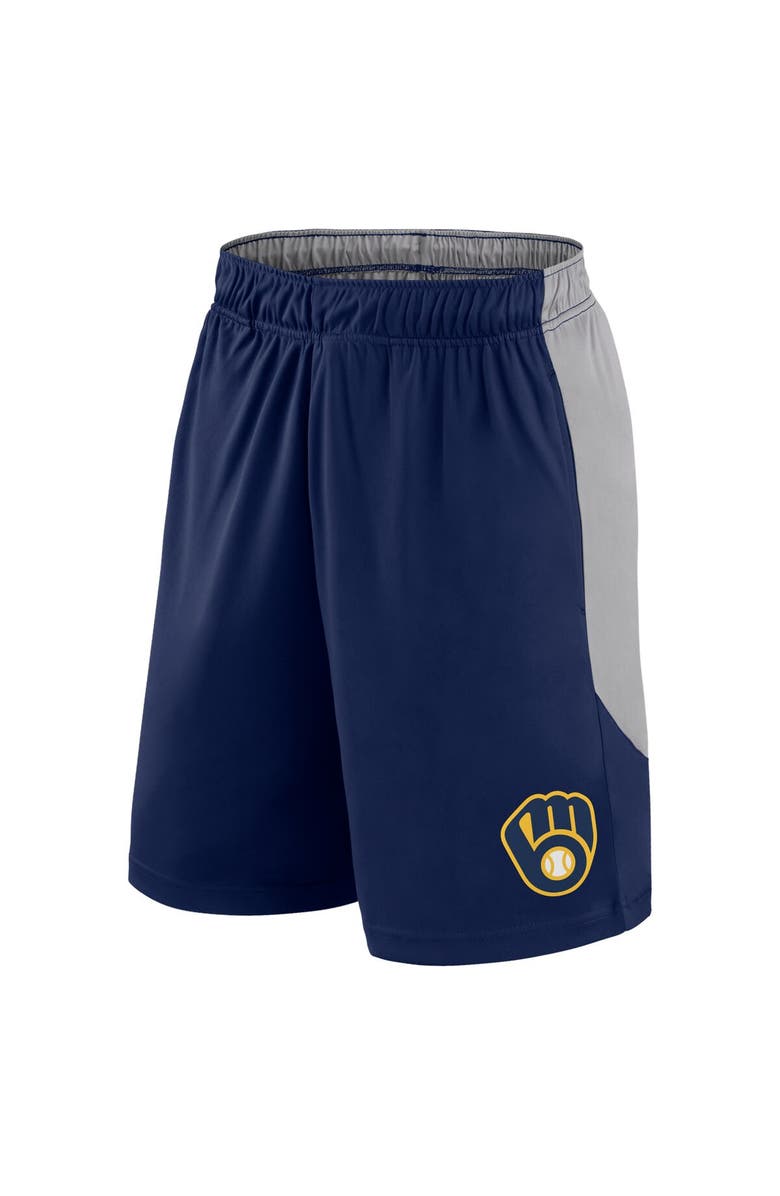 FANATICS Men's Fanatics Navy/Gray Milwaukee Brewers Go Hard Shorts, Alternate, color, 
