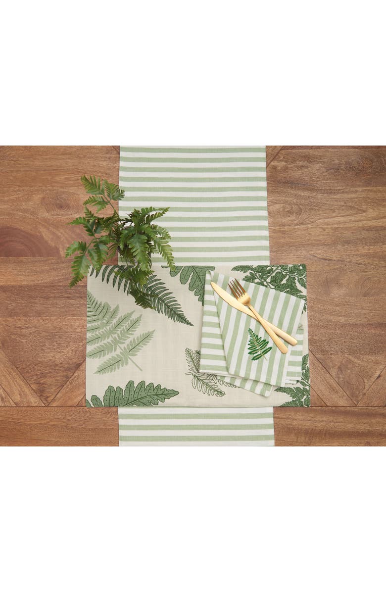 C&F Home Botanical Forest Hemstitch Set of 6 Cloth Napkins, Alternate, color, Green