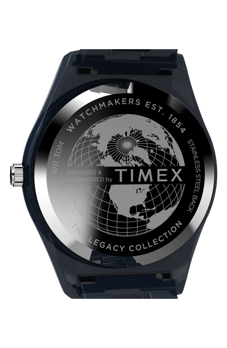 Timex<sup>®</sup> Legacy Ocean Recycled Plastic Bracelet Watch, 42mm, Alternate, color, 