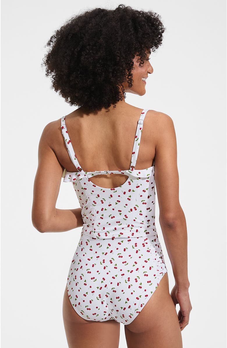 Lands' End Ruffle Midkini Set, Alternate, color, Cherry Jam Cherries/White