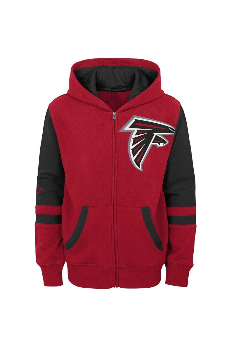 Youth Red Atlanta Falcons Colorblock Full-Zip Hoodie, Alternate, color, Red