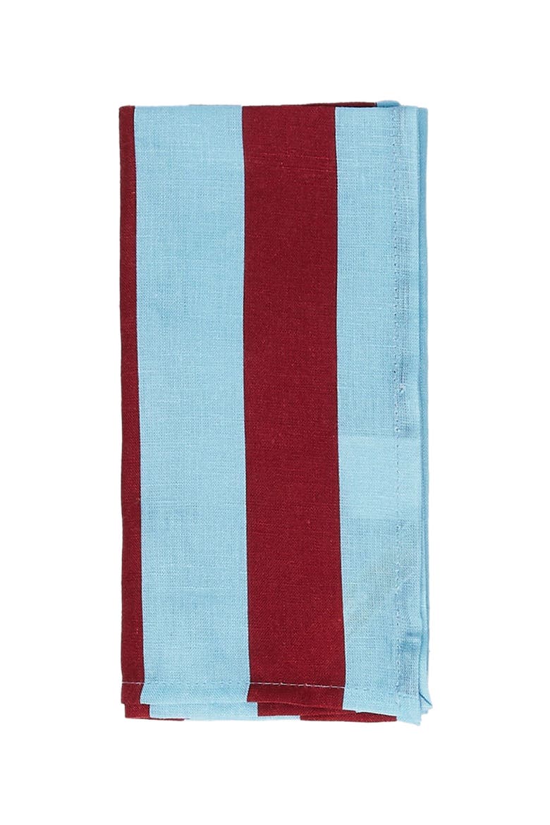 Large Napkins Set Of 6 (45X45) Riga Bordeaux - Azzurro, Alternate, color, Riga Bordeaux - Azzurro