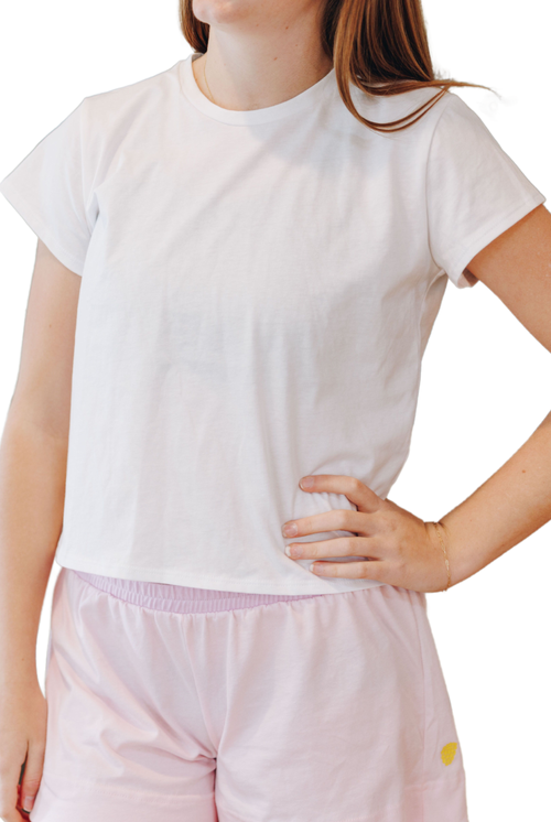 Yellowberry Breeze Cotton Short Sleeve T-shirt In Marshmallow