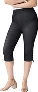 Roaman's Plus Size Comfort Stretch Lace Up Capri Jean