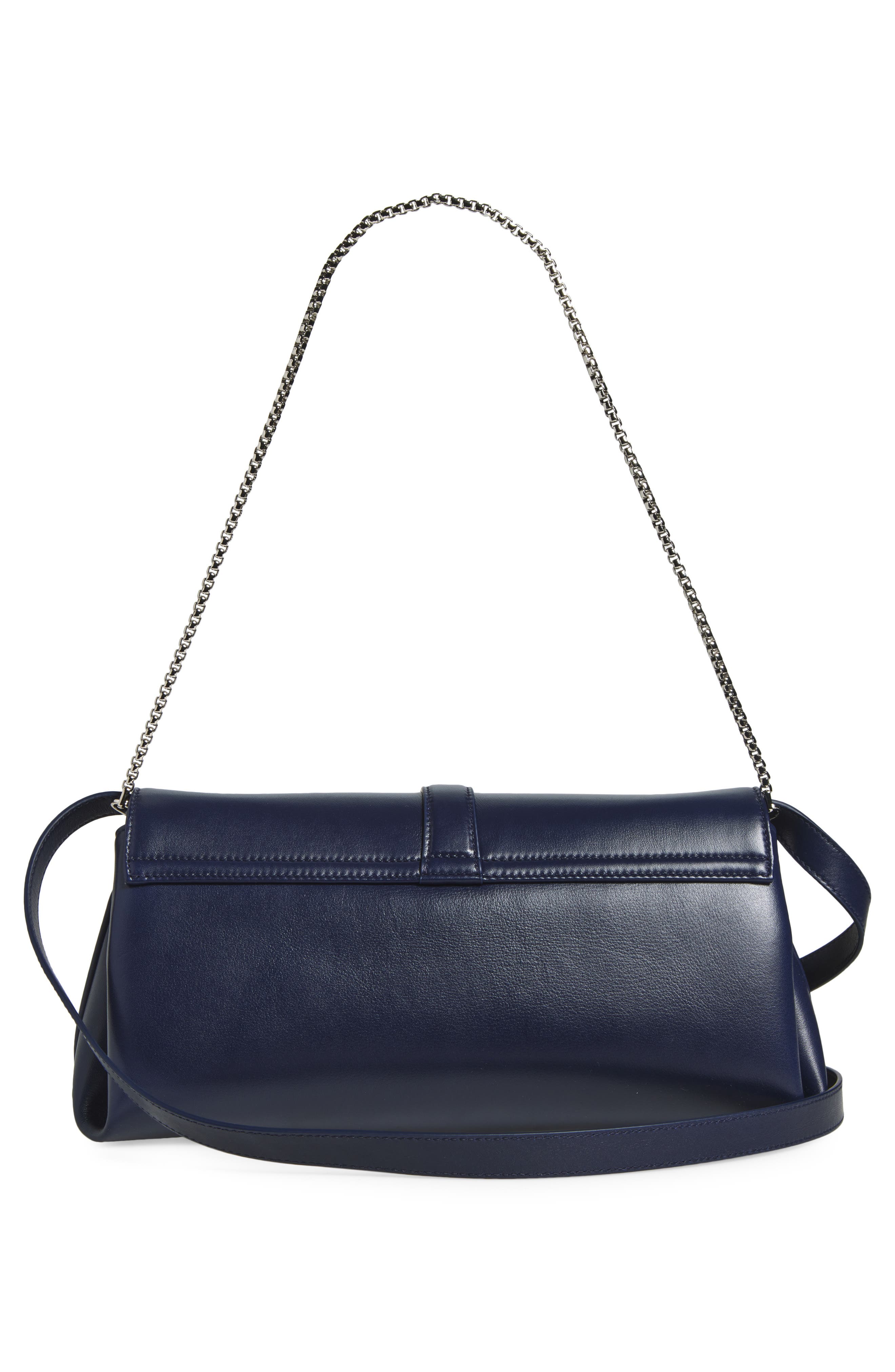 FERRAGAMO Medium Lily Leather Shoulder Bag, Alternate, color, New Navy Dkb