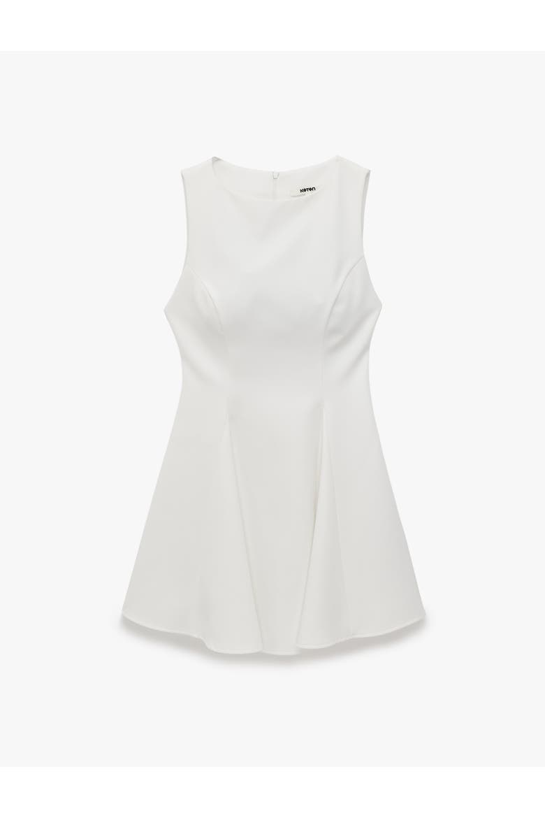 Sleeveless Crew Neck Flare Mini Dress, Alternate, color, ECRU