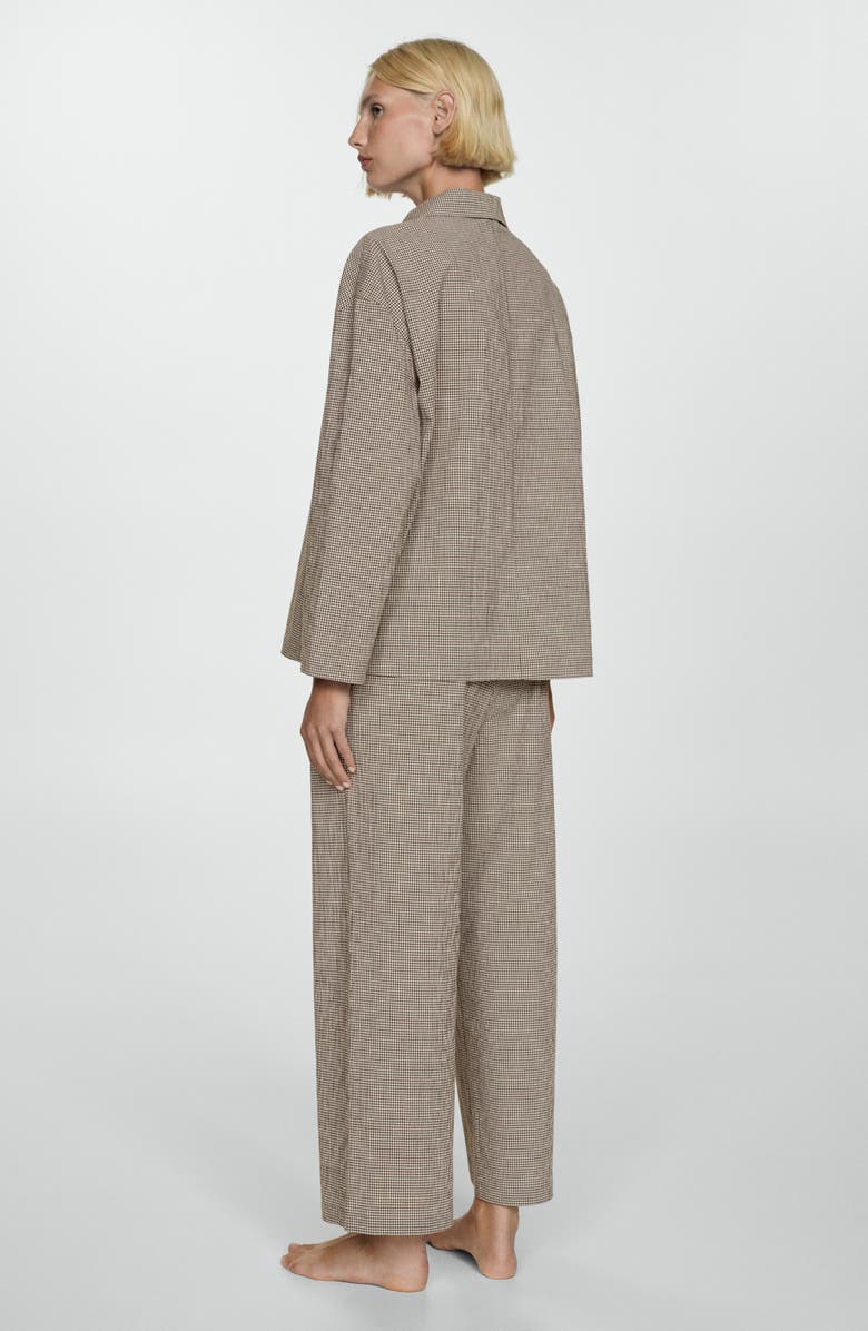 MANGO Cotton Stretch Gingham Pajamas, Alternate, color, 