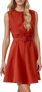 IVONNE A-Line Belted Dress