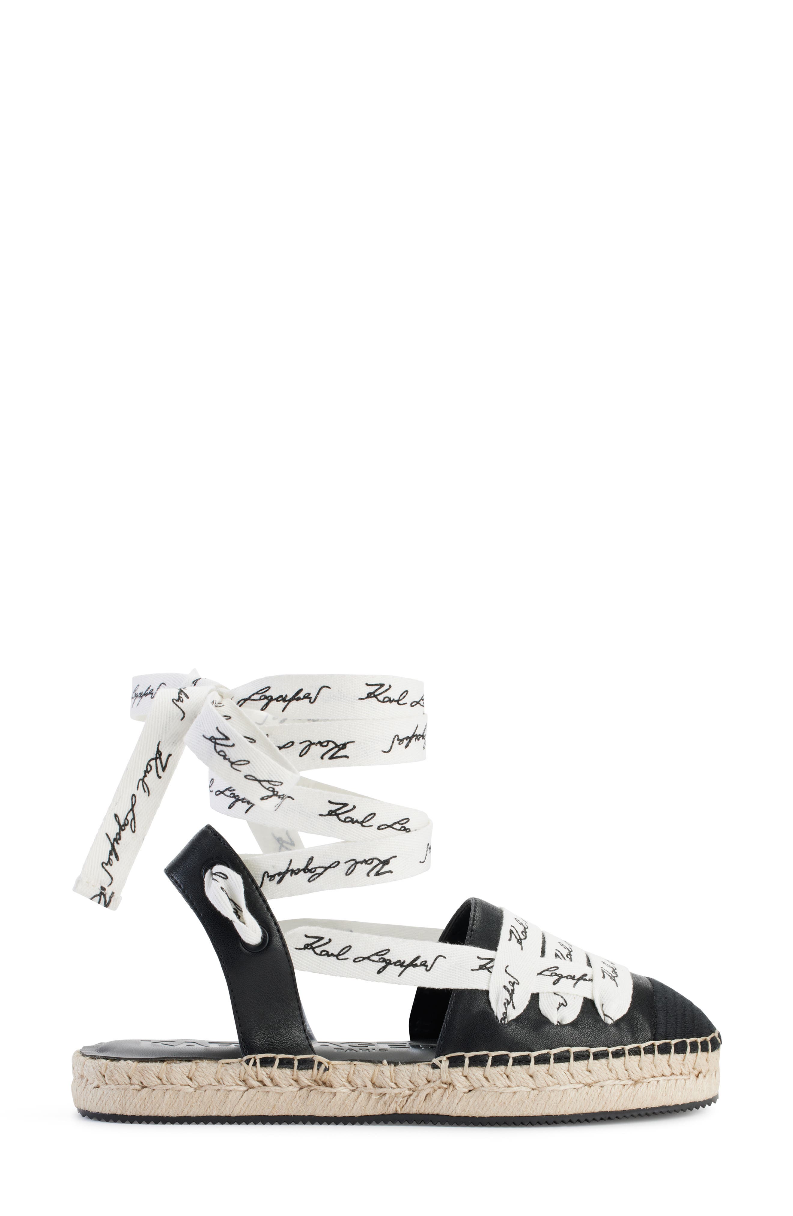 KARL LAGERFELD PARIS Mariko Ankle Strap Platform Espadrille, Alternate, color, 