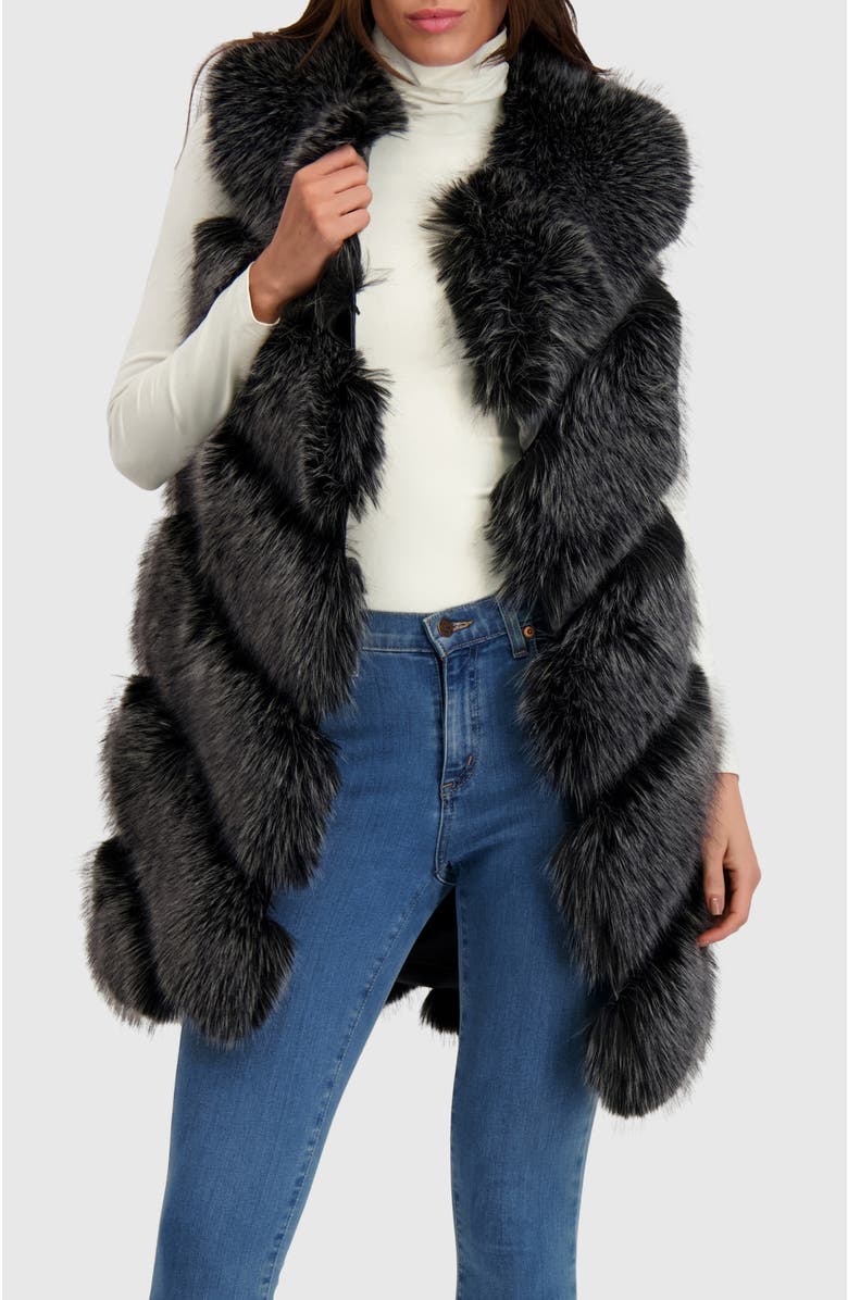 Lyla Grant Fur-Free Fox (Faux Fur) Vest, Alternate, color, Black Snowtop