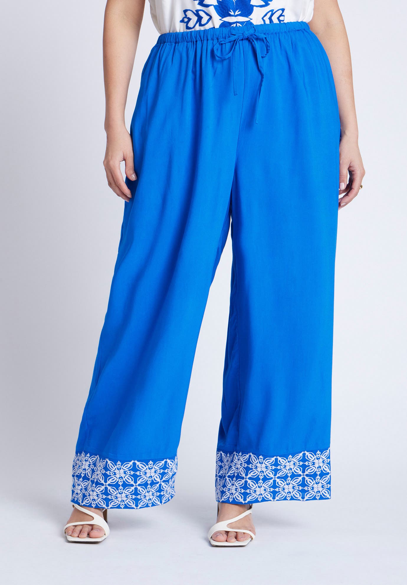 Embroidered Hem Pull On Pant - image 2