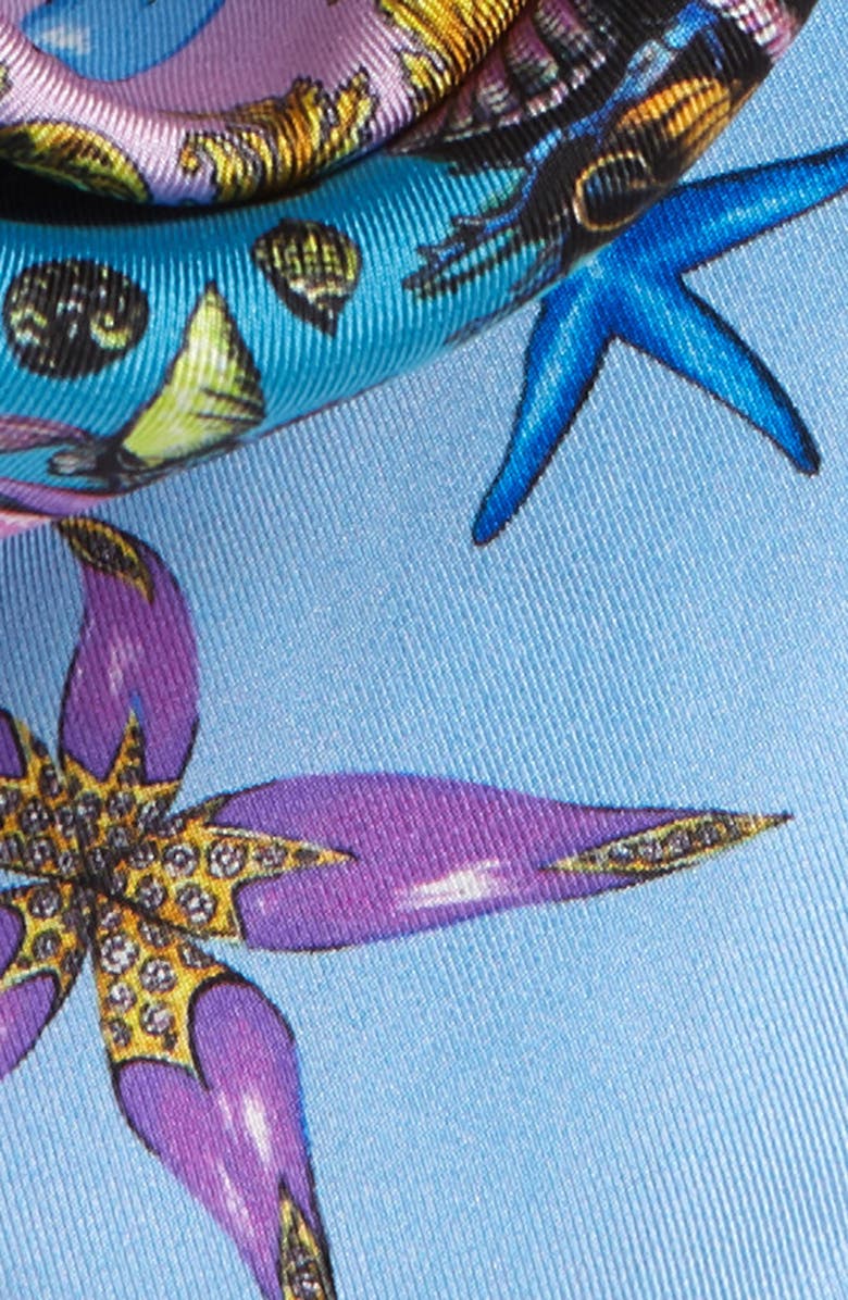 Versace Trésor de la Mer Print Silk Scarf, Alternate, color,