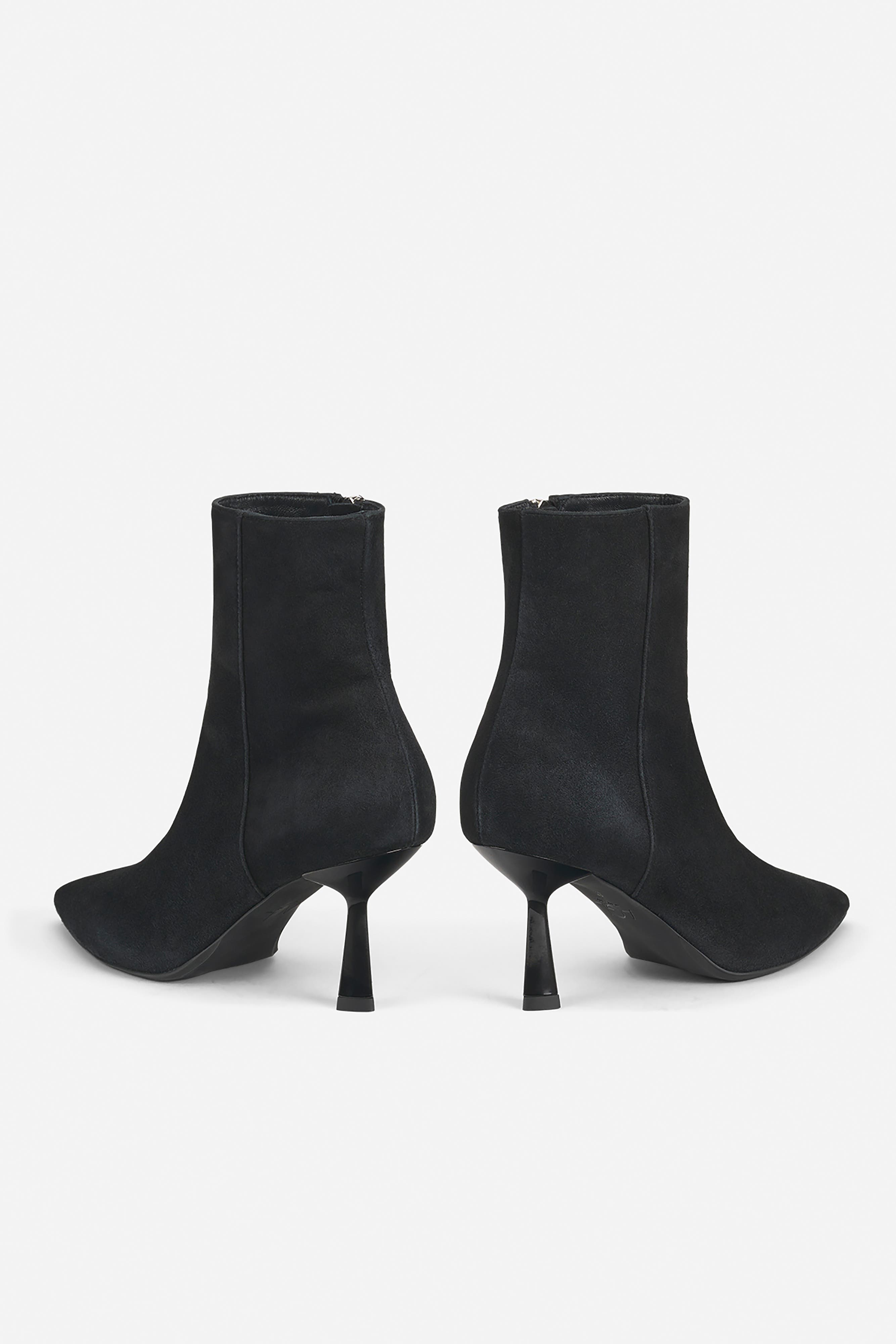 AGL Alla Bootie Heeled Ankle Boot in Velour, Alternate, color, Black