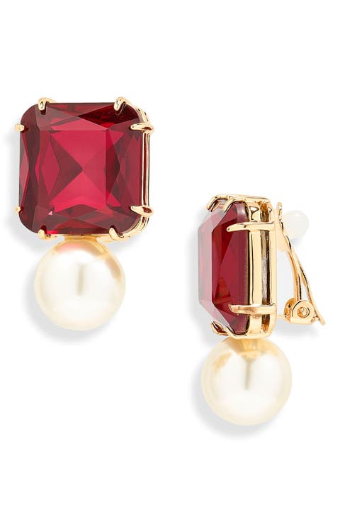 Crystal & Faux Pearl Earrings