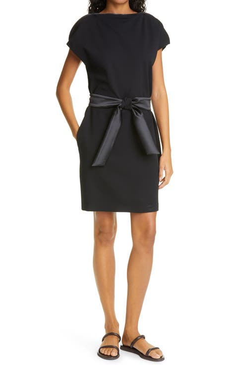 Milano Zip Boatneck Jersey Dress