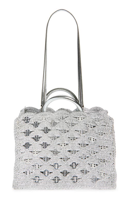 Rabanne Metallic Raffia Disc Tote